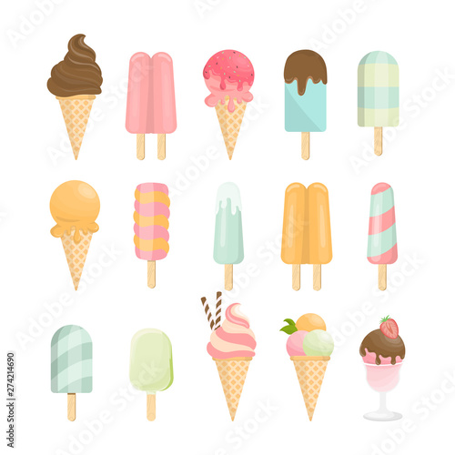 sweet ice cream, isolated. vector
