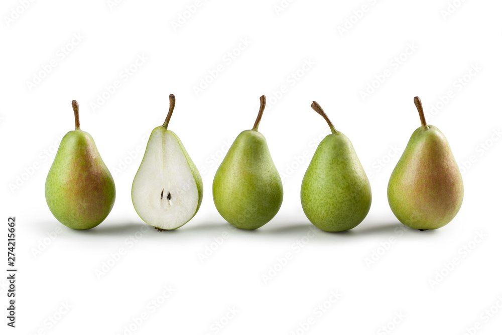 Pears, Pera Coscia, Isolated on White Background Pears, Pera Coscia, Isolated on White Background