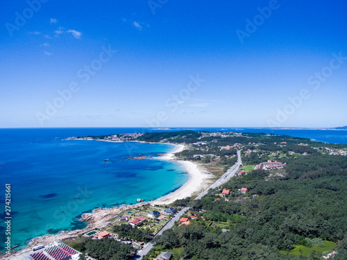 aerial view of the coastline in Galicia, Spain
