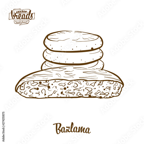 Bazlama bread vector drawing
