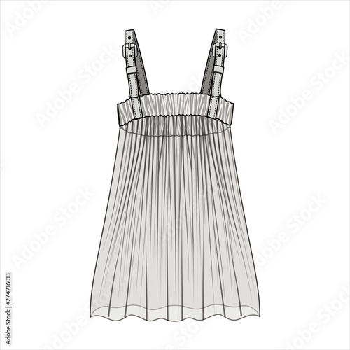 DRESS fashion flat sketch template
