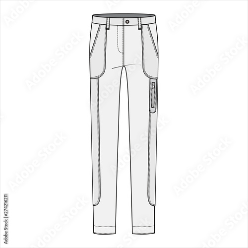 PANTS fashion flat sketch template