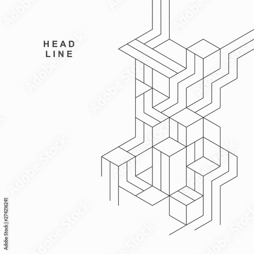 Abstract geometric technological background. Vector creative design.