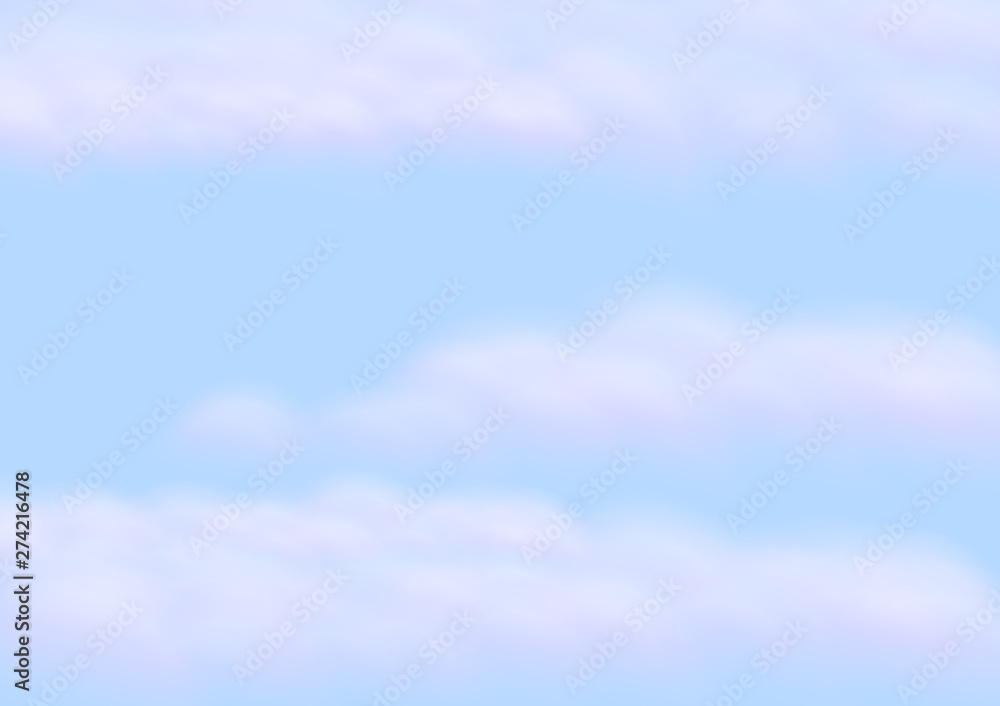 clouds spread in the light blue sky background, realistic cloud vectors