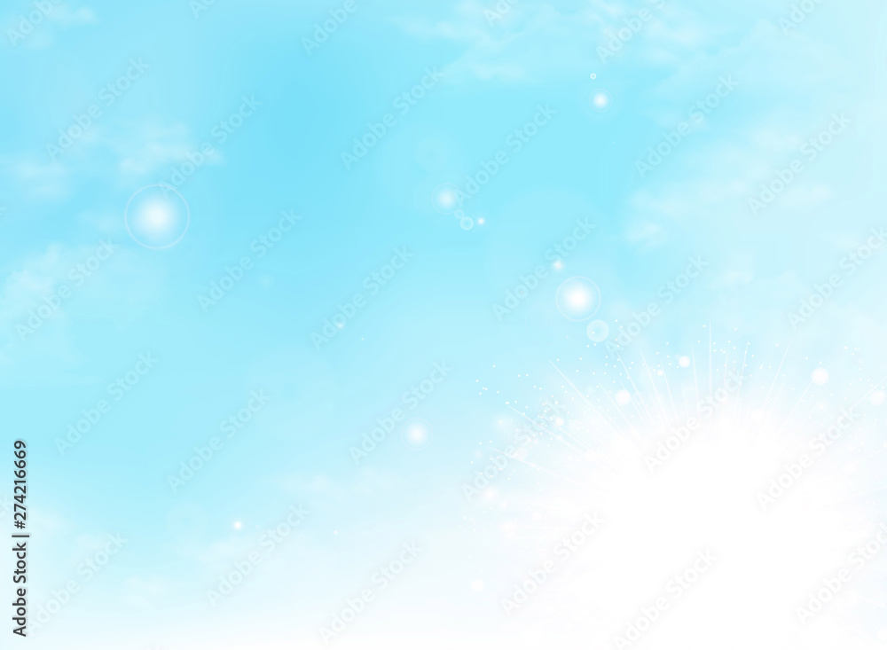 Abstract summer sunny day clouds weather background. illustration vector eps10
