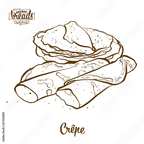 Crêpe bread vector drawing