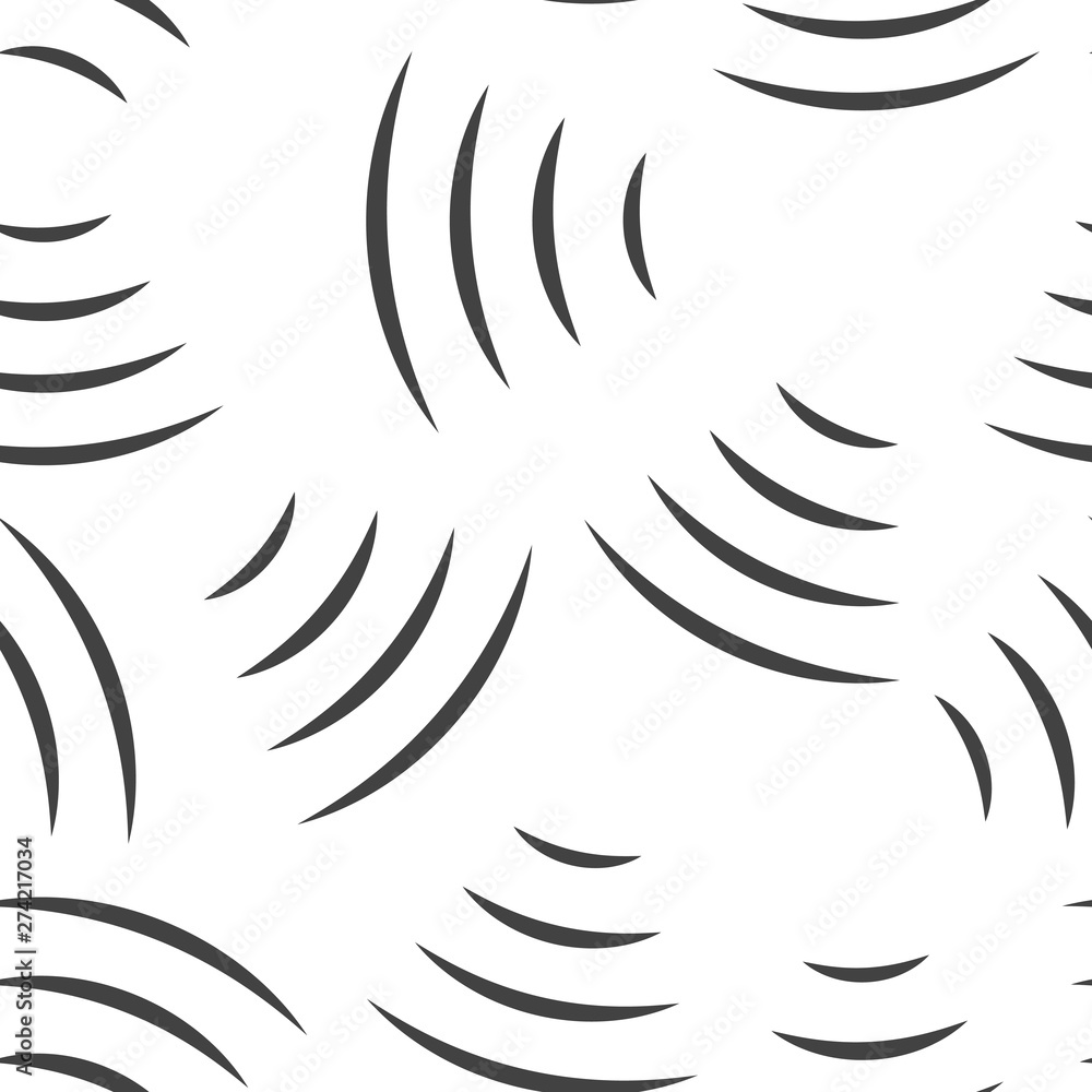 Sound wave vector illustration. Radio wave radiation. Wai Fi connection  seamless pattern on a white background.