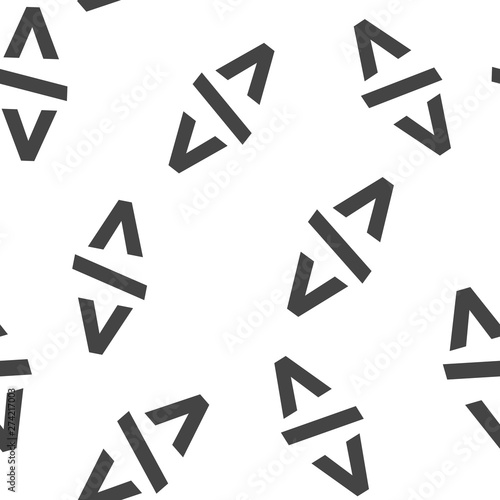 Computer code slash vector icon. Symbol of programming, webdesign seamless pattern on a white background.  Layers grouped for easy editing illustration. For your design