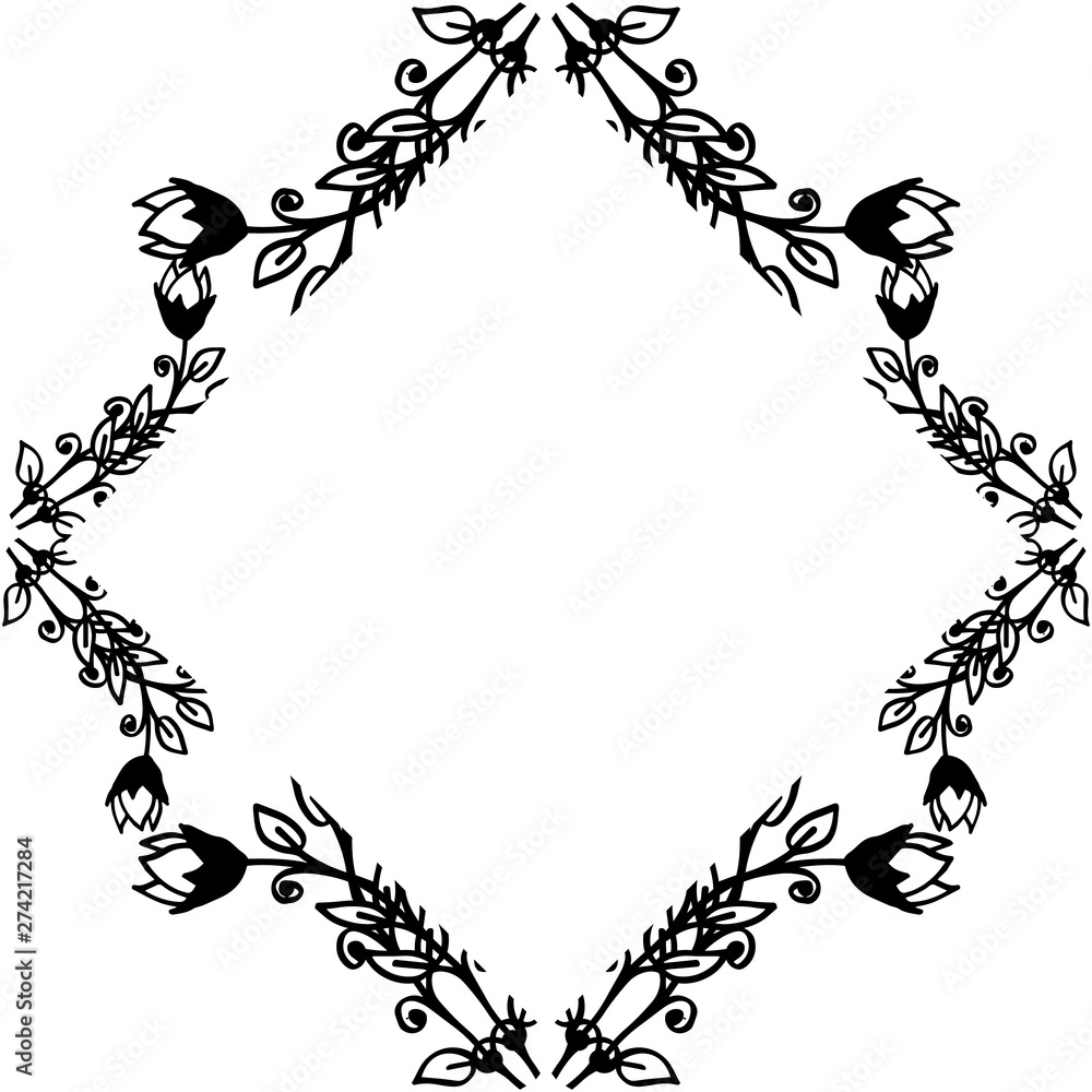 Fototapeta premium Vector illustration greeting card with pattern art flower frame