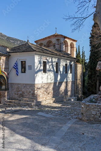 Medieval Orthodox Monastery of Timiou Prodromou St. John the Baptist near town of Serres, Central Macedonia, Greece photo