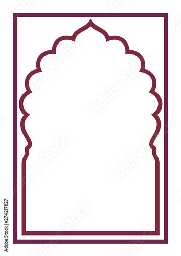 Indian frame on white background