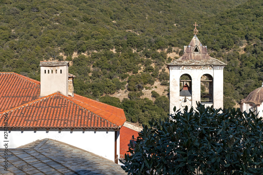 Obraz premium Medieval Orthodox Monastery of Timiou Prodromou St. John the Baptist near town of Serres, Central Macedonia, Greece