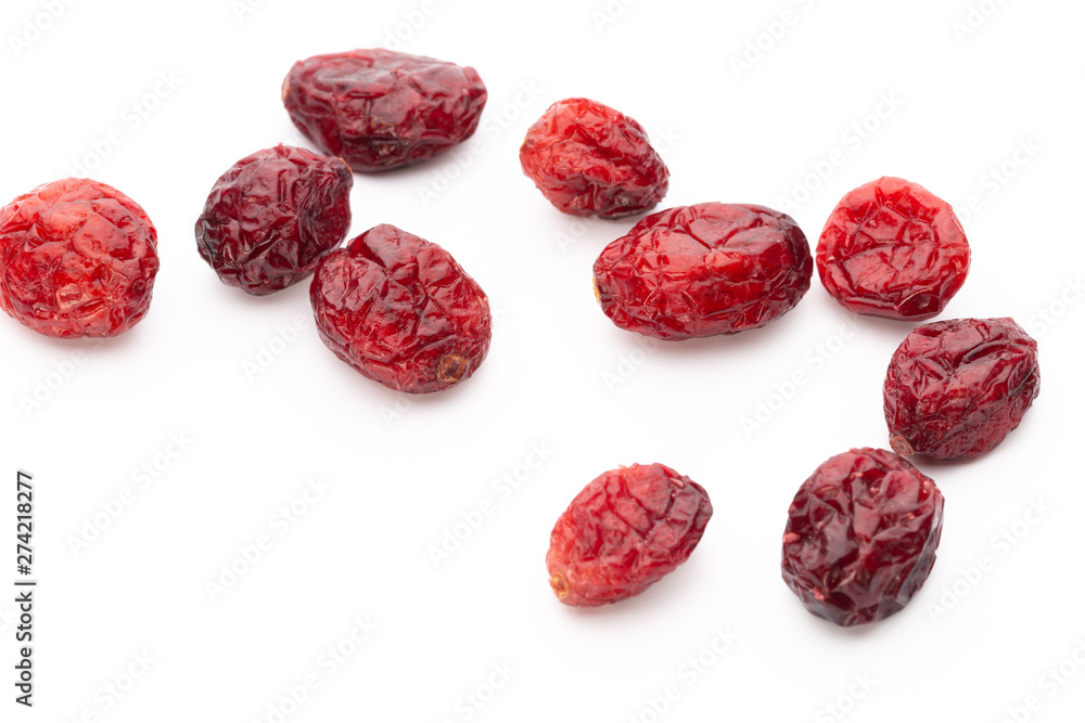 Dried cranberries isolated on white background Dried cranberries isolated on white background