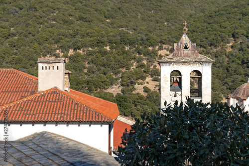 Medieval Orthodox Monastery of Timiou Prodromou St. John the Baptist near town of Serres, Central Macedonia, Greece photo