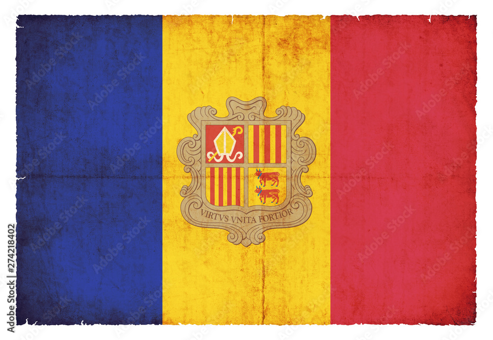 Fototapeta premium Grunge-Flagge Andorra