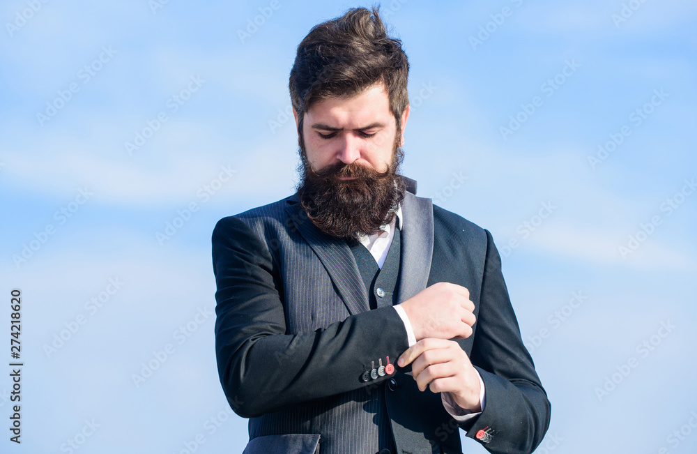 Businessman against the sky. brutal caucasian hipster with moustache. Mature hipster with beard. Future success. Agile business. Confident businessman. startup business. formal fashion. Bearded man Businessman against the sky. brutal caucasian hipster with moustache. Mature hipster with beard. Future success. Agile business. Confident businessman. startup business. formal fashion. Bearded man