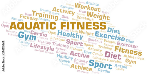 Aquatic Fitness word cloud. Wordcloud made with text only.
