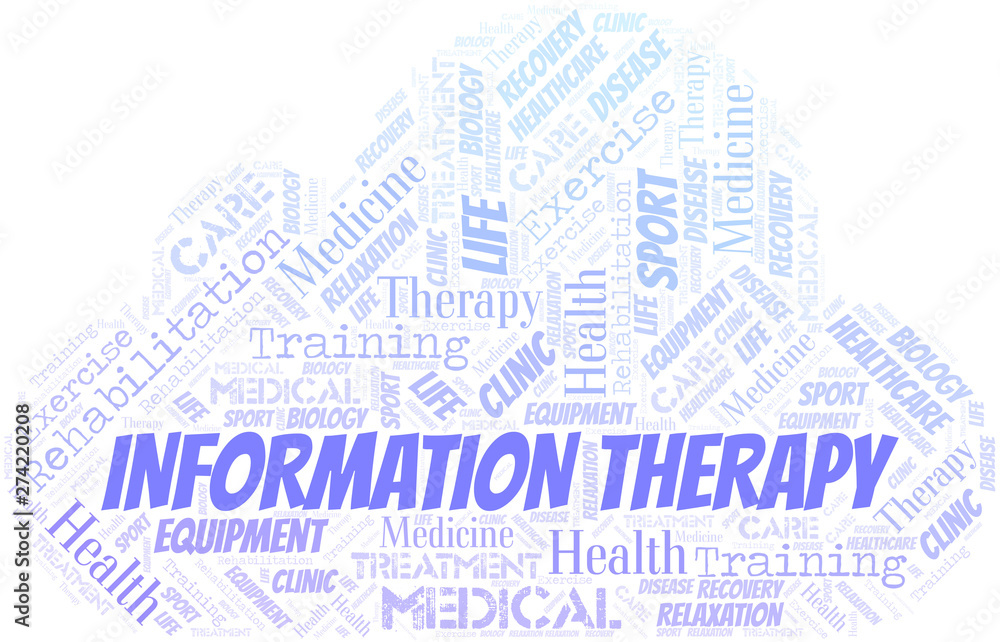 Obraz premium Information Therapy word cloud. Wordcloud made with text only.