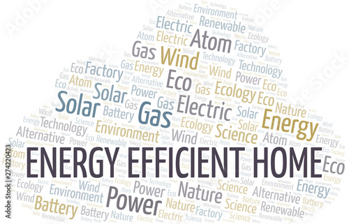 Energy Efficient Home word cloud. Wordcloud made with text only.