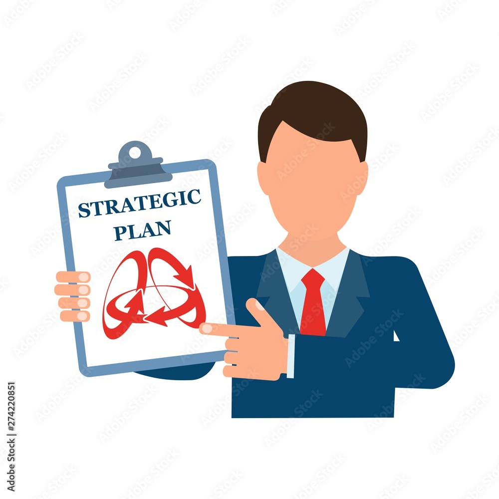 Strategic plan Business concept. Vector image on white background. Strategic plan Business concept. Vector image on white background.
