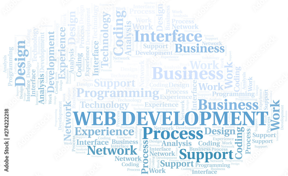 Web Development word cloud. Wordcloud made with text only. Web Development word cloud. Wordcloud made with text only.