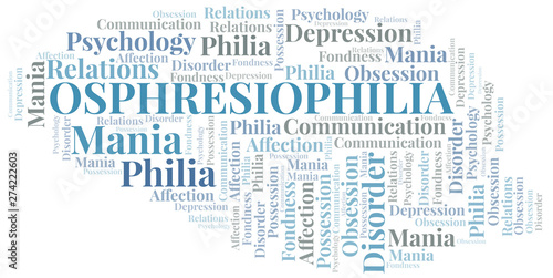 Osphresiophilia word cloud. Type of Philia.