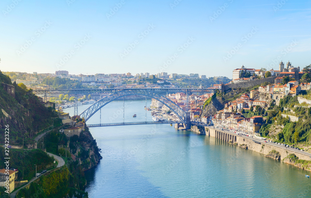 Douro river skyline Porto, Portugal