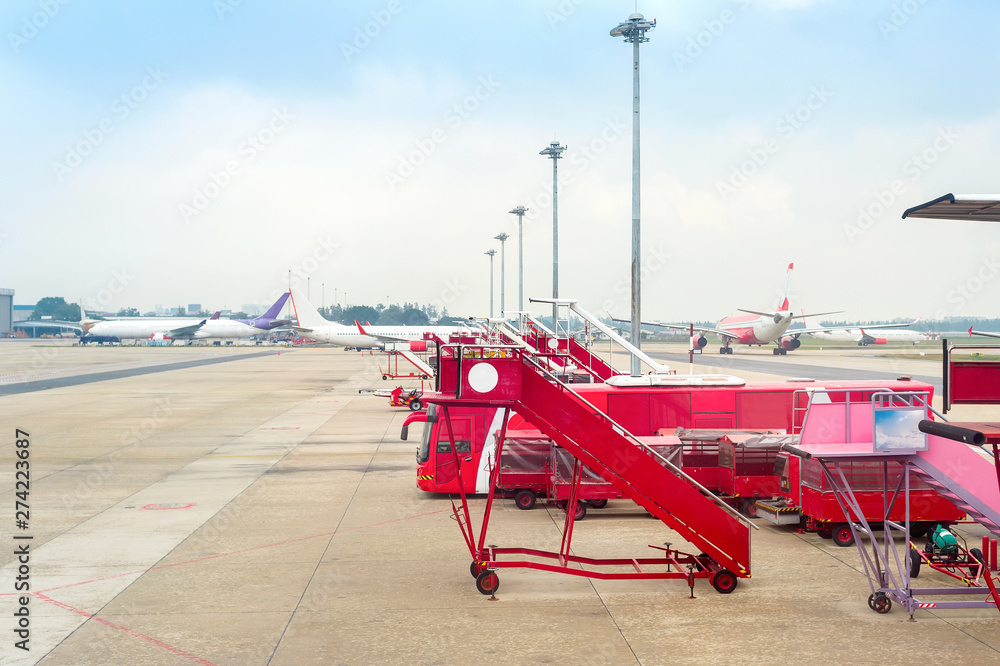Kuala Lumpur airport, planes, equipment