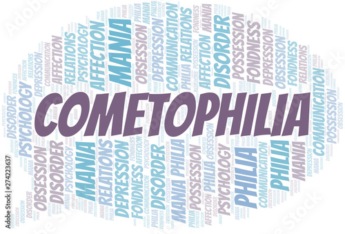 Cometophilia word cloud. Type of Philia.