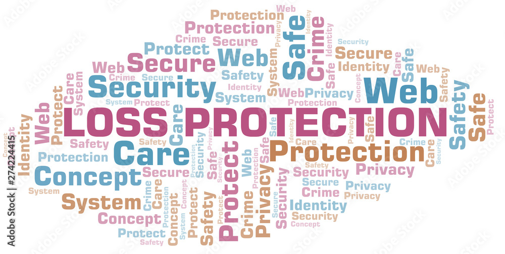 Loss Protection word cloud. Wordcloud made with text only.