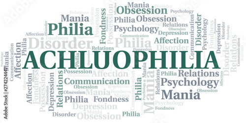 Achluophilia word cloud. Type of Philia.