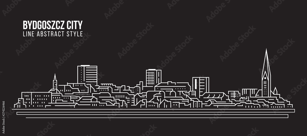Cityscape Building Line art Vector Illustration design - Bydgoszcz city