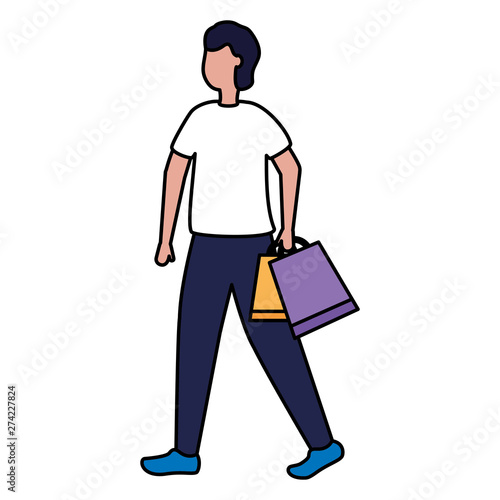 man character shopping bags