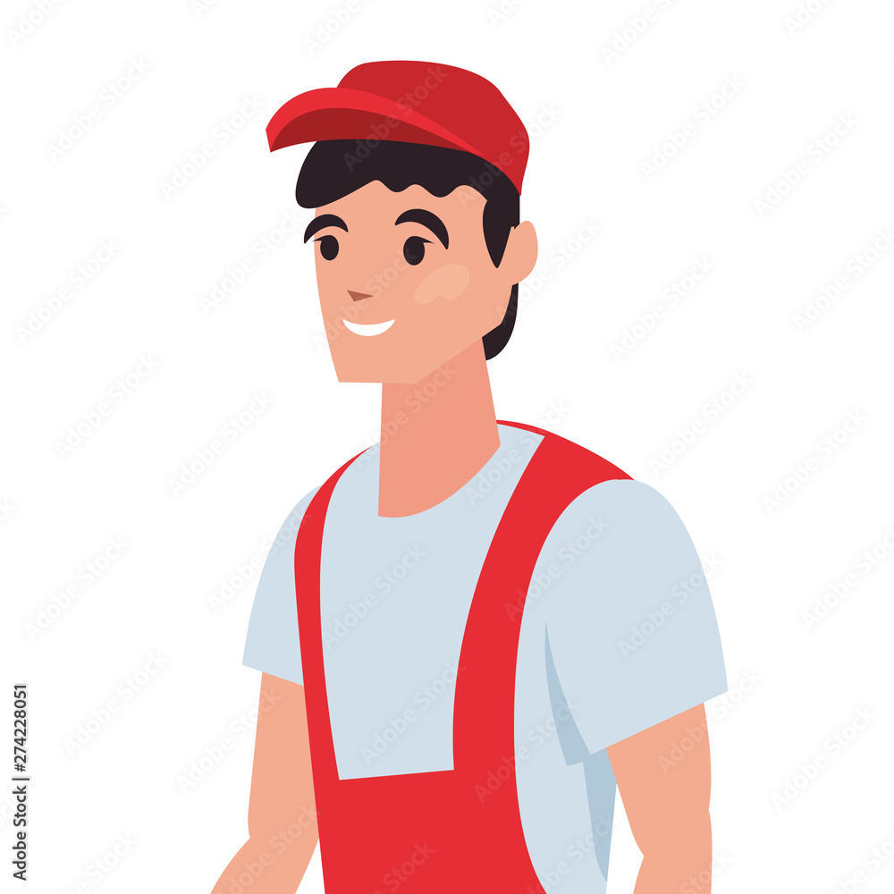 delivery man character icon vector ilustrate delivery man character icon vector ilustrate