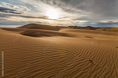 Beautiful views of the desert landscape. Gobi Desert. Mongolia.