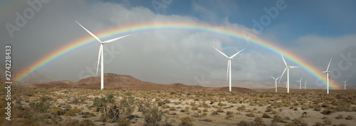 Rainbow Over Windmills, Imperial County, California, United States photo