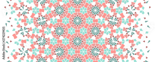 Living coral seamless geometric pattern. Color of the 2019 year. Vector repeating texture for fabric design, cloth, textile.