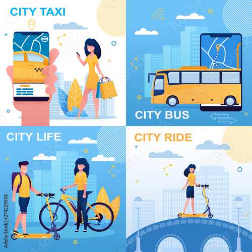 Different Types of Vehicle, Scooter, Bike, Bus.