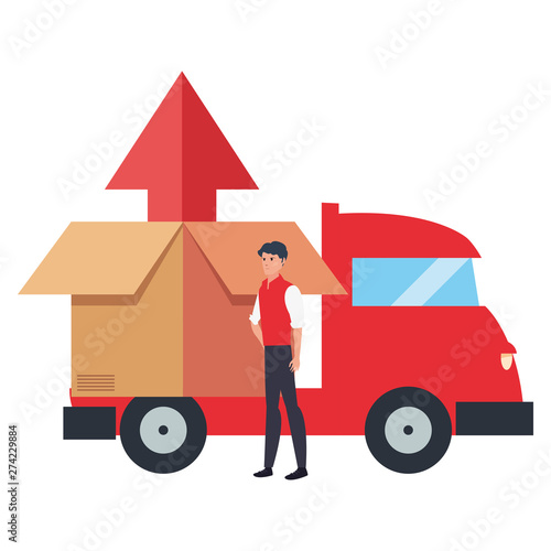 man truck fast delivery logistic