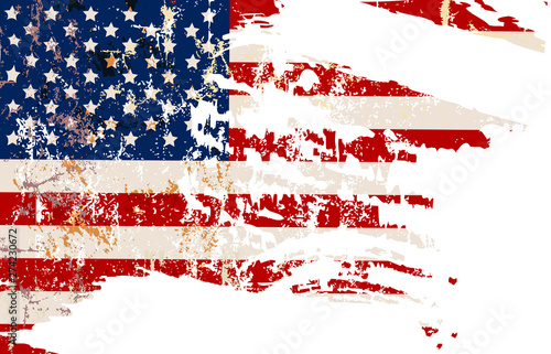 old distressed grungy USA flag design element, vector illustration
