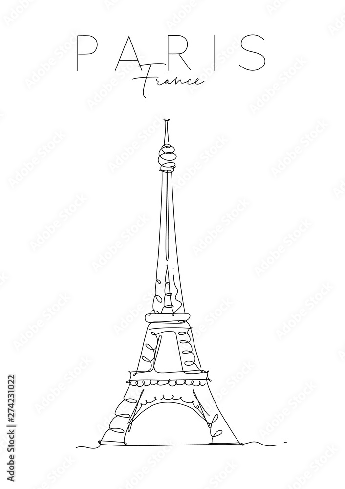Fototapeta Plakat Paryż Wieża Eiffla