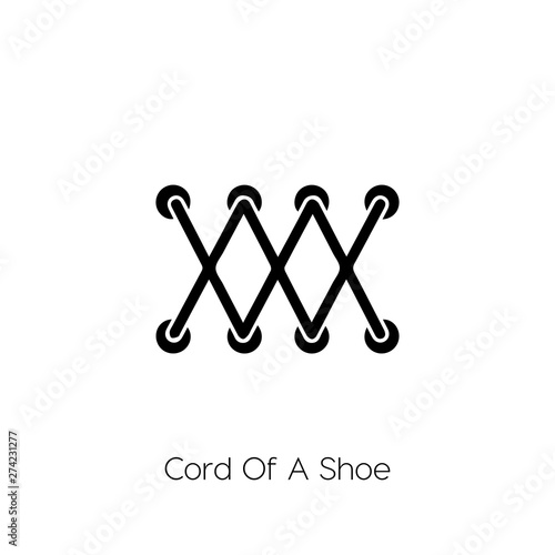 cord of shoe icon. cord of shoe vector symbol. Linear style sign for mobile concept and web design. cord of shoe symbol illustration. Pixel vector graphics - Vector	