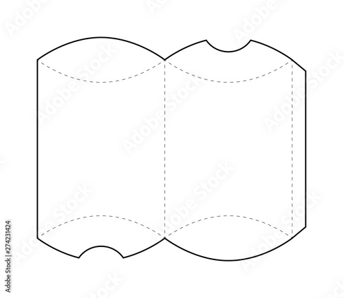 Paper box with blueprint template