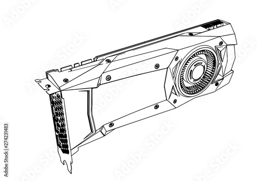 video card sketch vector