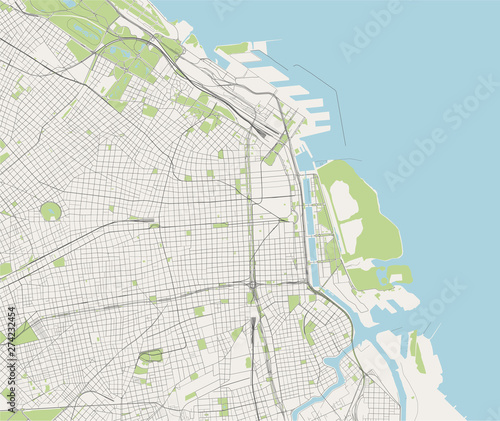 vector map of the city of Autonomous City of Buenos Aires, Argentina, South America