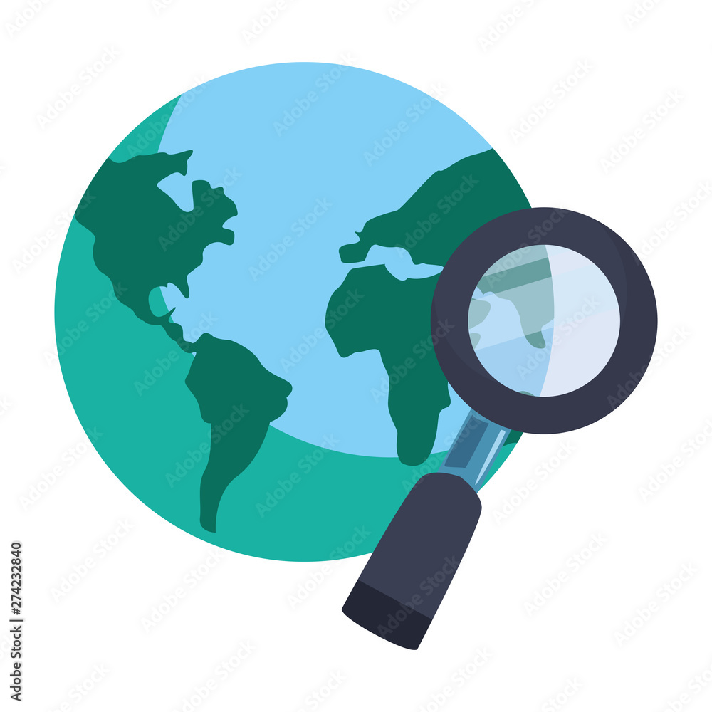 world map and magnifying glass world map and magnifying glass