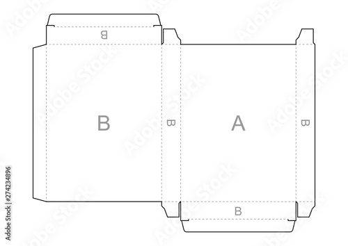 Paper box blueprint template