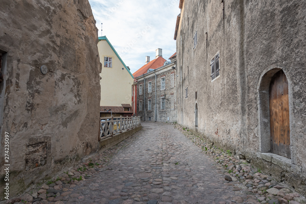 street in old town Tallinn Estonia