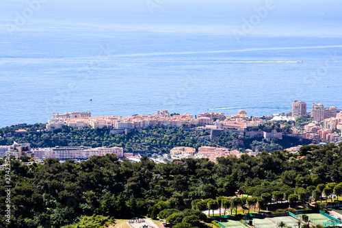 Aerial view of Menton town ...