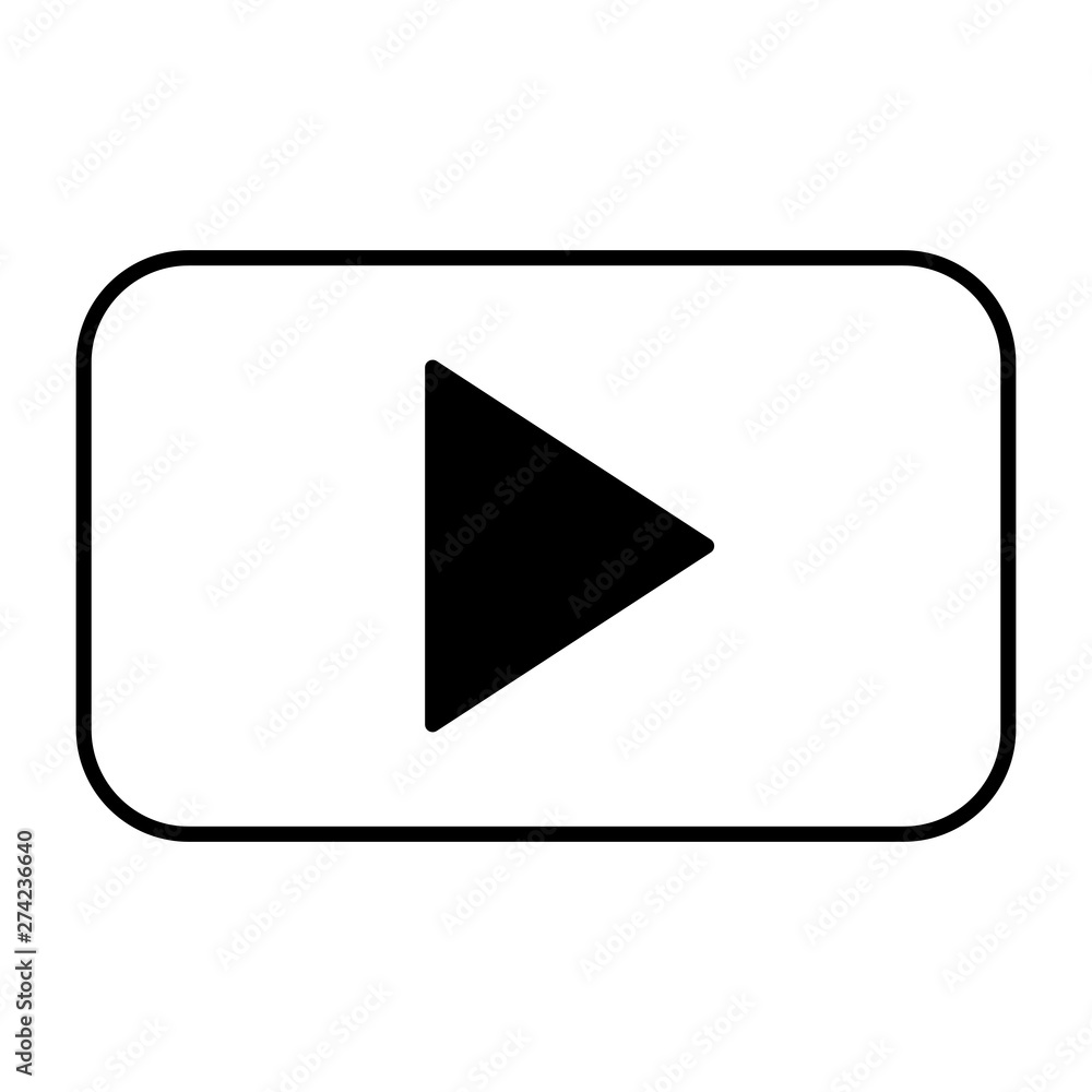 video player button on white background